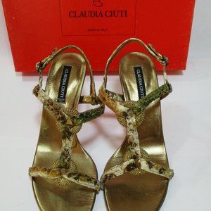 New Claudia Ciuti Vanessa Cocktail Gold  Sz 9.5